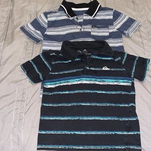 Quicksilver & Calvin Klein Polo Blue with Light Blue & White Wavy Stripes sz 5